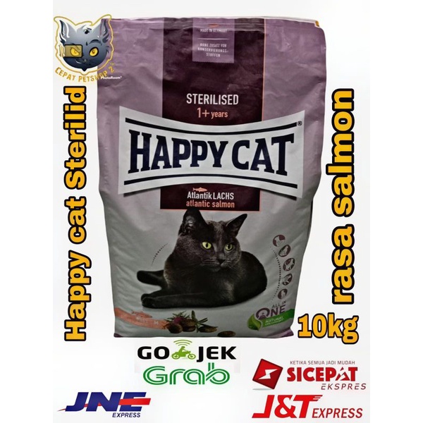 Ekspedisi happy cat Atlantik sterilised salmon 10kg Freshpack