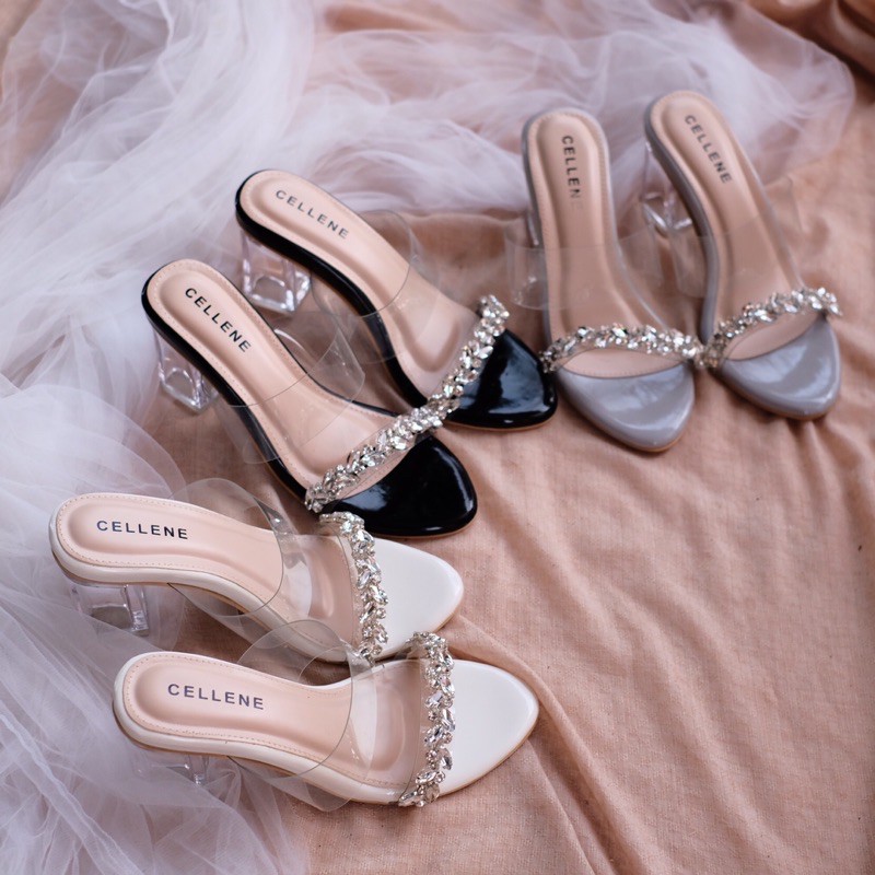 [CELLENE] Cataleya Heels | Heels 7cm Wedding Shoes Diamond Hak Kaca