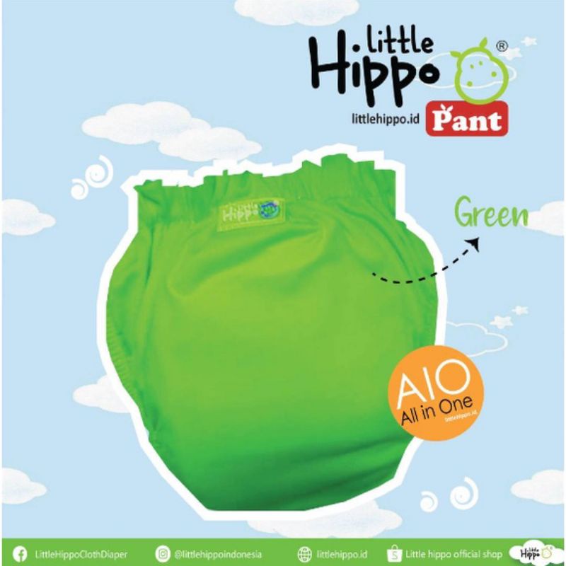 Clodi Pant Little Hippo / Pampers Cuci Ulang / Popok Bayi