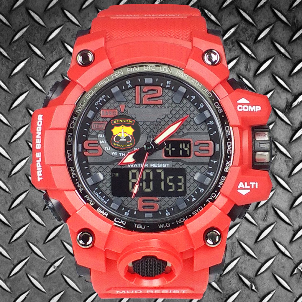 (Istimewa Bossque) Jam SENKOM MITRA PORLI DT Full Merah (Exclusive)