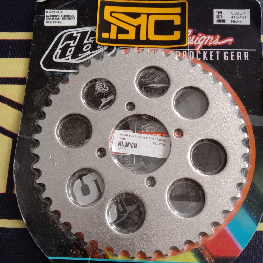 Rear Sproket / Gear Gir Belakang Suzuki Satria FU / Smash / Shogun / RC 415 44T TLD Nickel