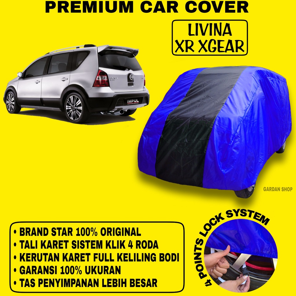 Body Cover LIVINA XR XGEAR BIRU HITAM Penutup Bodi Mobil Livina Xr Xgear Waterproof PREMIUM