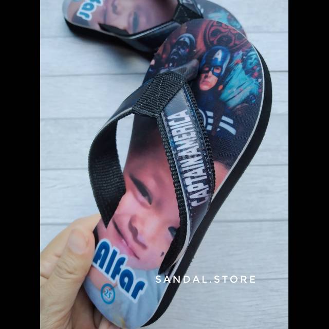 Sandal custom nama Foto sendiri GRATIS custom suka suka