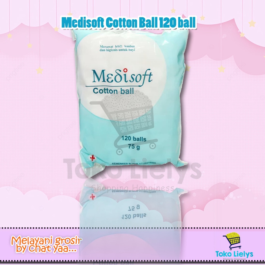 Medisoft Cotton Ball 120 balls Bola Kapas Bayi