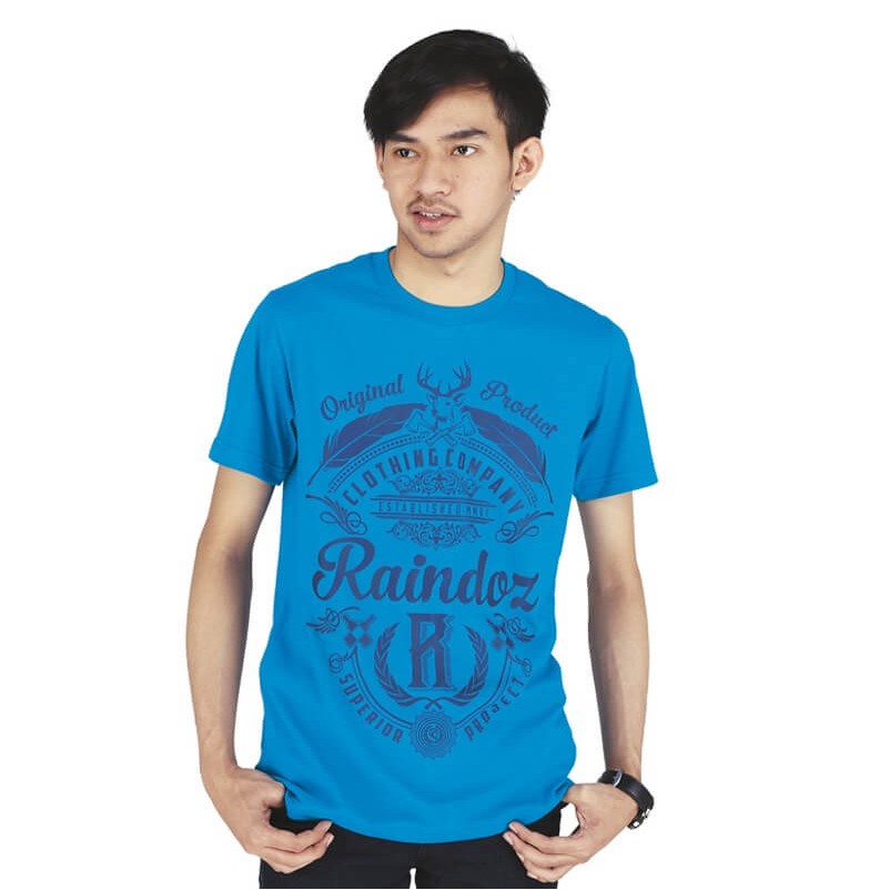Baju Kaos Distro Warna Biru / T-Shirt Pria - RPS 022