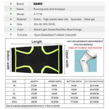 Pelindung Lutut Knee Support Brace Fitness 1 Pair / Pelindung Lutut Olahraga Fitnes Gym Futsal / Pelindung Lutut Cidera Murah Aman Anti Slip / Deker Alat Pelindung penyangga Lutut Kaki Olahraga Aolikes knee support / Deker Cedera Terapi Lutut