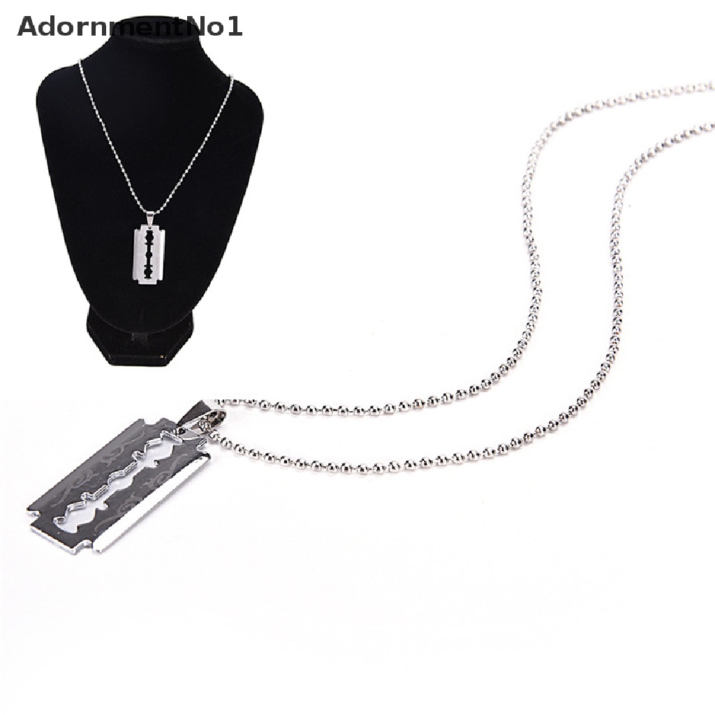 (AdornmentNo1) Favorite Kalung Rantai Dengan Liontin Pisau Cukur Bahan Stainless Steel Untuk Pria