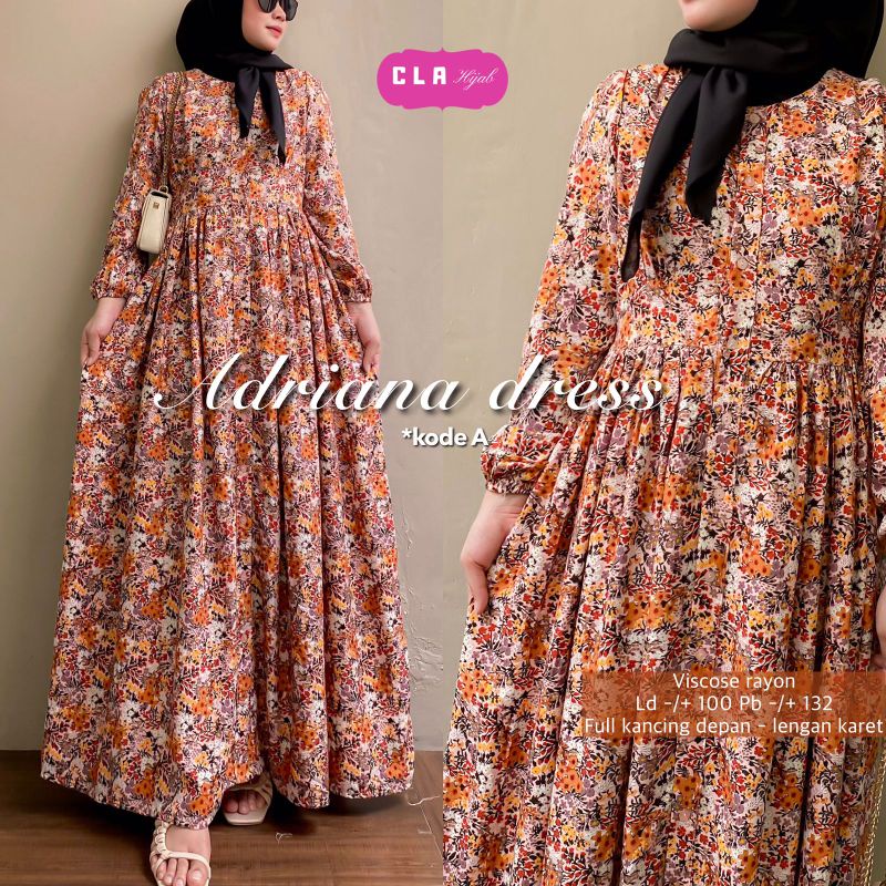 NEW ADRIANA DRESS RAYON IMPORT/GAMIS RAYON IMPORT MURAH/MAXI DRESS RAYON