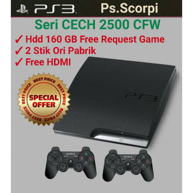 PS3 SLIM 160GB Seri 2500x CFW ( 2 STIK )