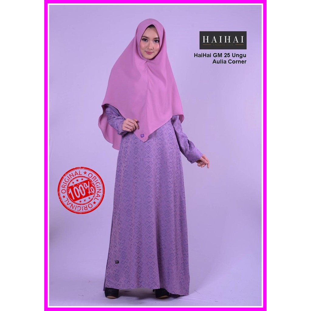 PROMO TERMURAH Gaun Pesta Muslim HaiHai GM 25 Ungu