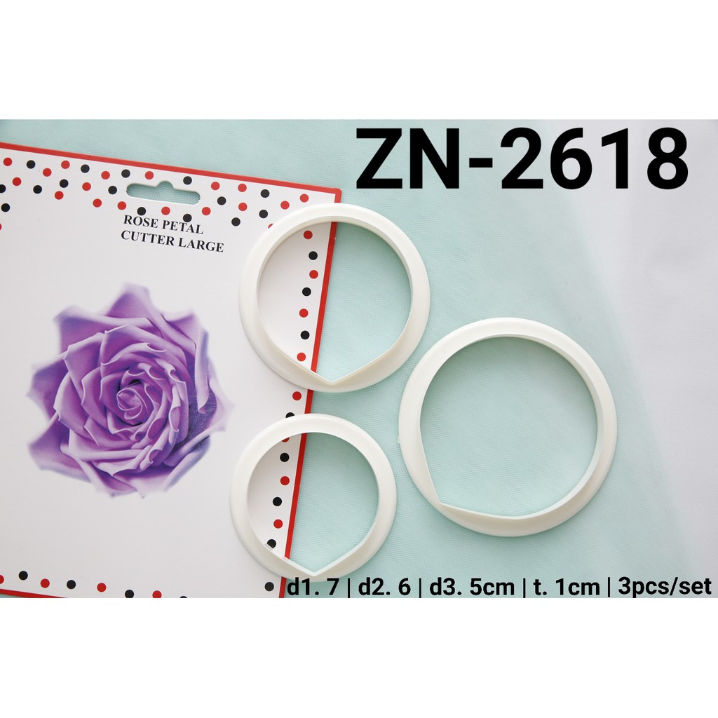 ZN-2618 Cutter embosser cetakan fondant cutter mawar rose petal