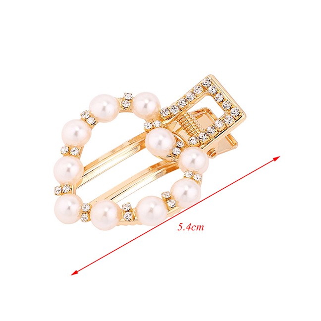 LRC Jepit Rambut Fashion Gold Diamond Pearl Hairpin  Y6144X