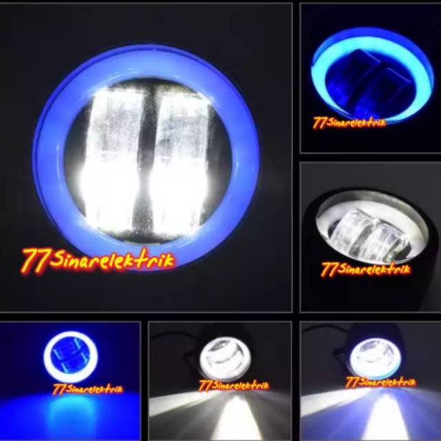 Lampu Tembak Sorot LED CWL 2Mata BULAT BIRU 6D 20Watt 12V - 80V Lampu LED Motor Mobil