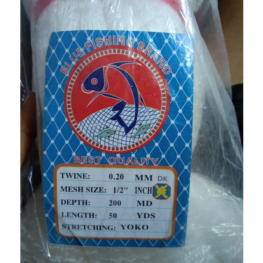 BAHAN JALA IKAN / UDANG 1/2 INCH SENAR 0.20 - 200 X 50