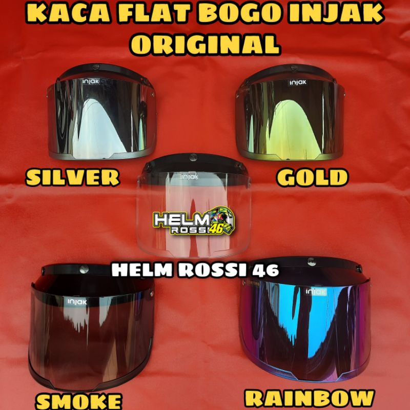 Kaca Visor Cargloss Flat INJAK Hitam Bening Iridium Silver Gold Blue