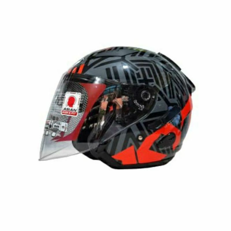 HELM KYT GALAXY FLAT R NEON GORILLA BLUE DAN GORILA REDDOBEL VISOR M L xl xxl-3