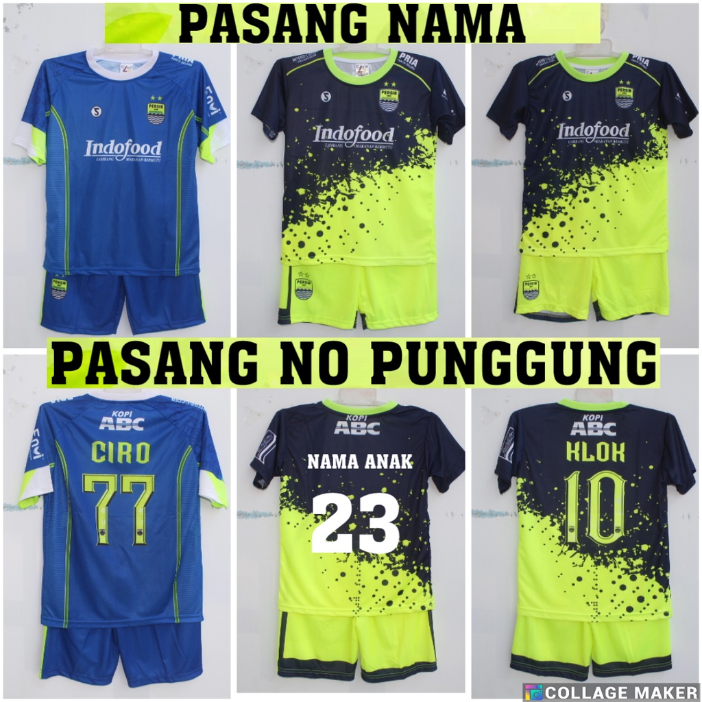 jersey baju bola anak persib bandung putih full printing