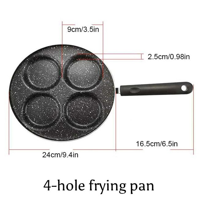 Teflon Telur 4 Lubang / Panci Telur 4 Lubang / Teflon Panci Telur Omelet Egg Fyring Pan Non-stick