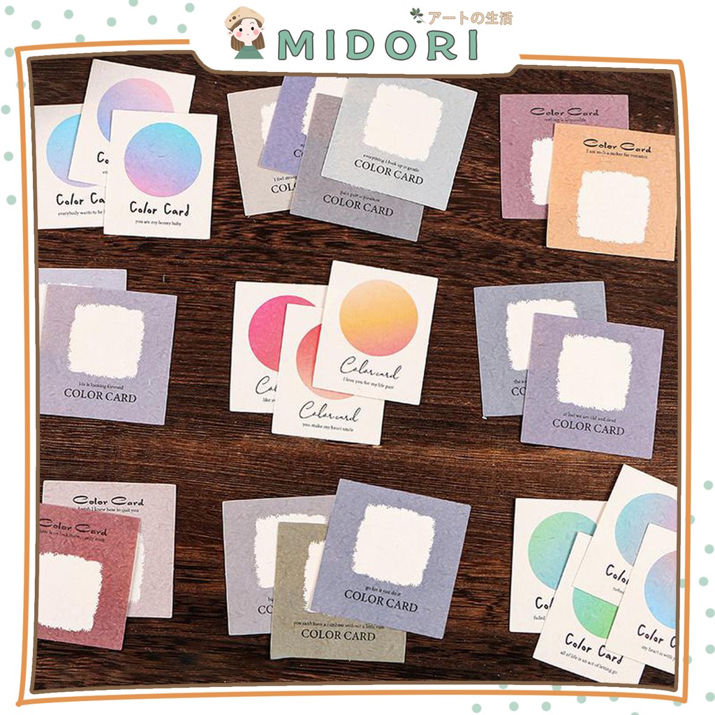 

[MIDORI] 40Pcs COLOR ILLUSION COLOR CARD Note Paper DIY Scrapbook Planner Journal Memo - B0242