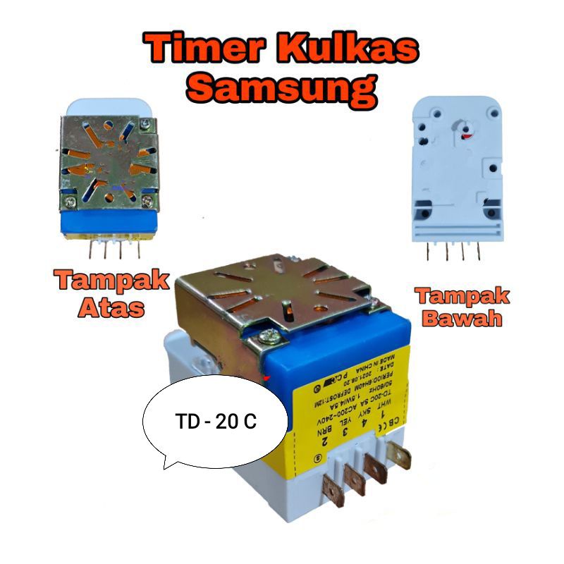 Timer kulkas Samsung 2 pintu defrost timer TD-20 AC 220V