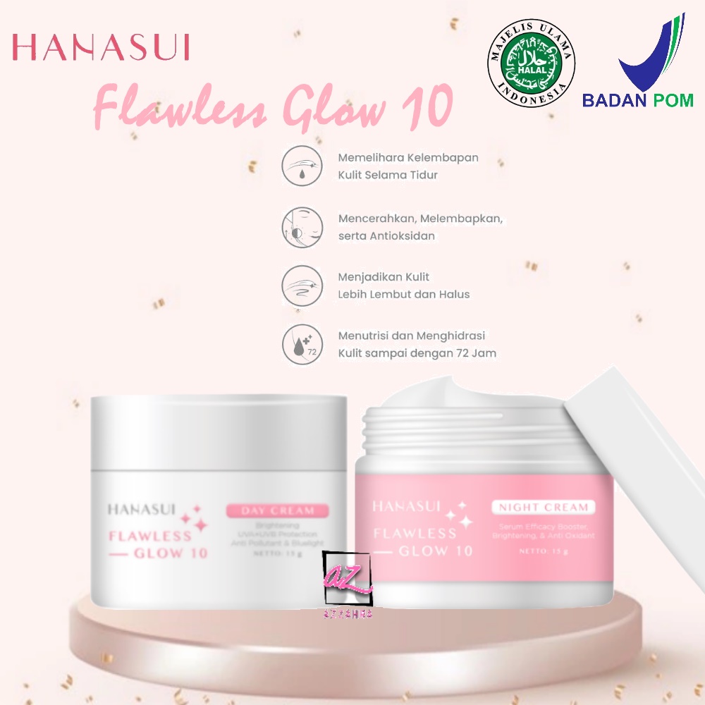 HANASUI Flawless Glow Paket Day Cream &amp; Night Cream - 2pcs