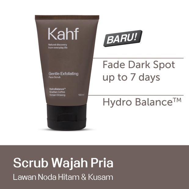 KAHF Oil and Acne Care Face Wash &amp; Gentle Exfoliating Face Scrub 100 ml | Perawatan Wajah Pria