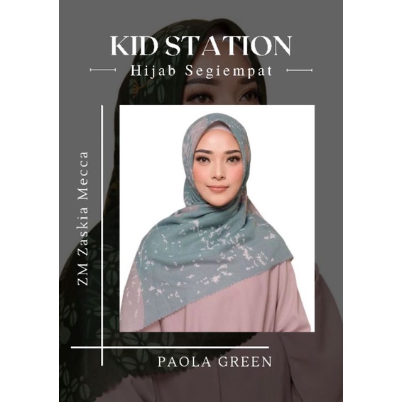 ZM Zaskia Mecca Paola Green Hijab Segiempat