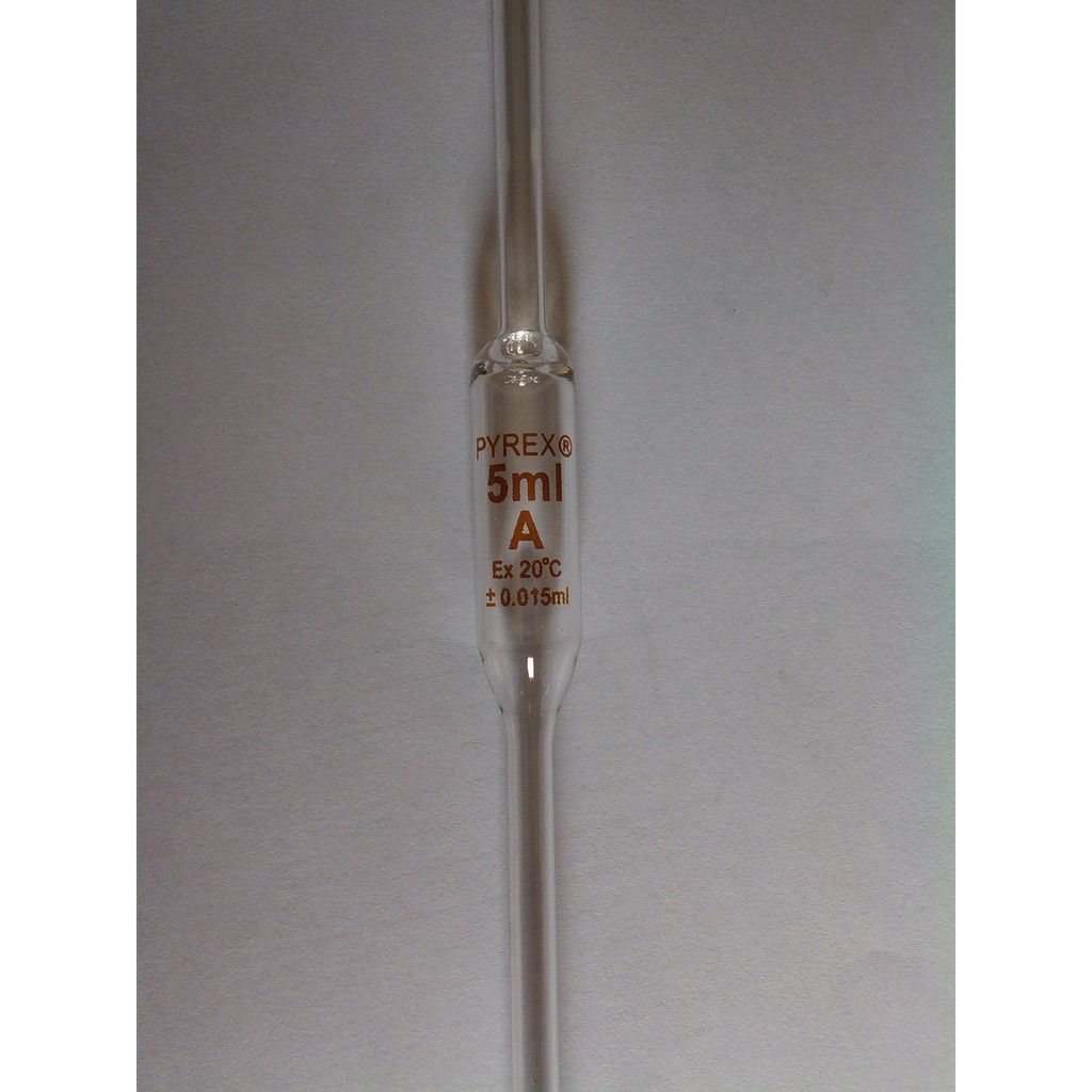 Pipet Gondok / Volumetric  Pipet   Capacity 5 mL PYREX - Cina, Class A