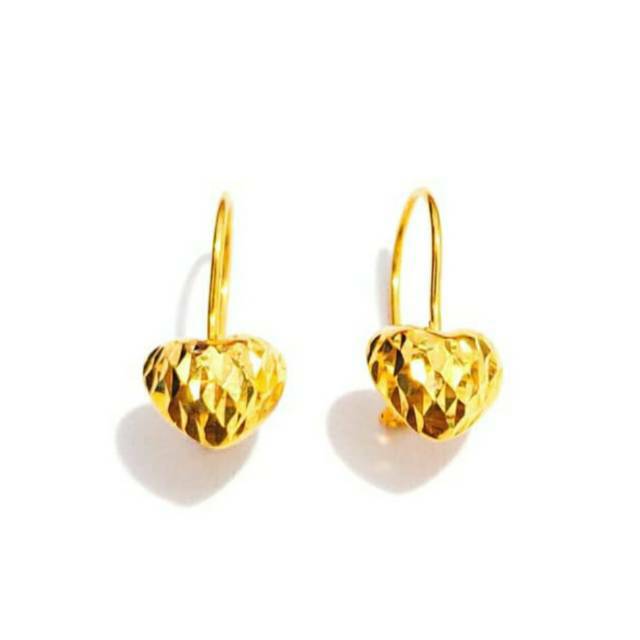 Giwang Diamond Emas asli model permata