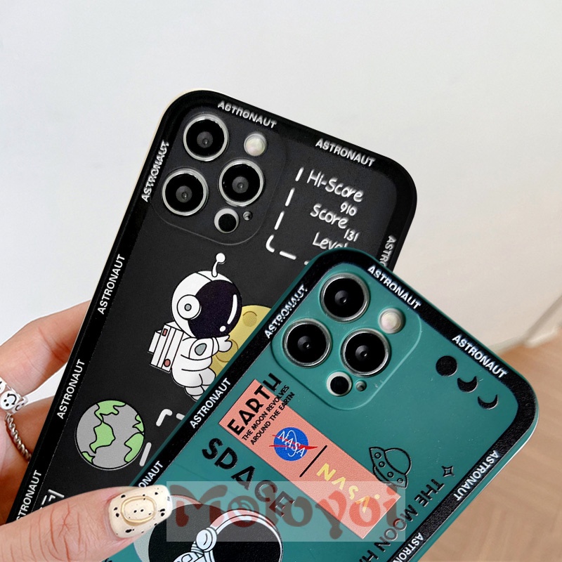 Soft Case Tpu Motif Print Kartun NASA Untuk IPhone 12 11 13 Pro Max XR 7 8 Plus X XS Max 6 6s Plus SE 2020