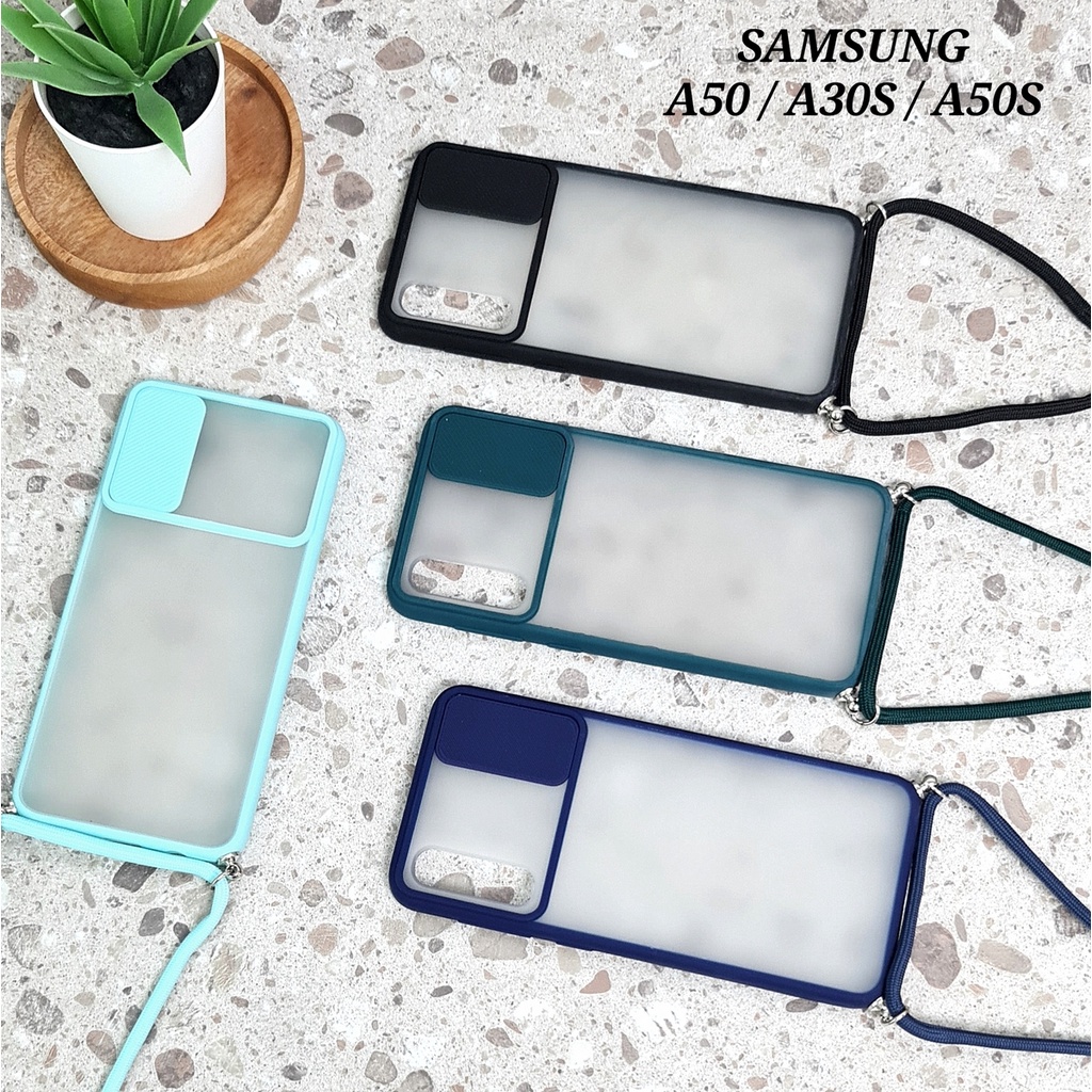 SAMSUNG GALAXY A50 A30S A50S A71 M51 NOTE 8 NOTE 9 NOTE 20 NOTE 20 ULTRA S20 FE S20 PLUS S20 ULTRA | Soft Hard Case lanyard slide camera protector sliding tali gantungan