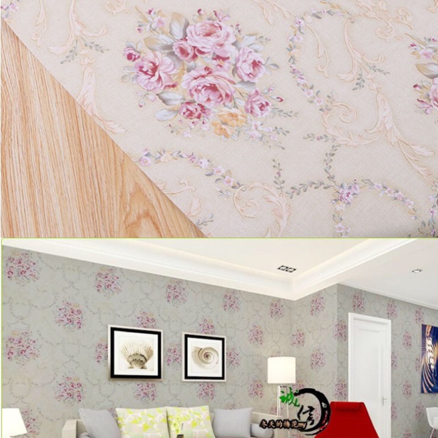 Wallpaper Dinding / Wallpaper Sticker BATIK SHABBY KREM