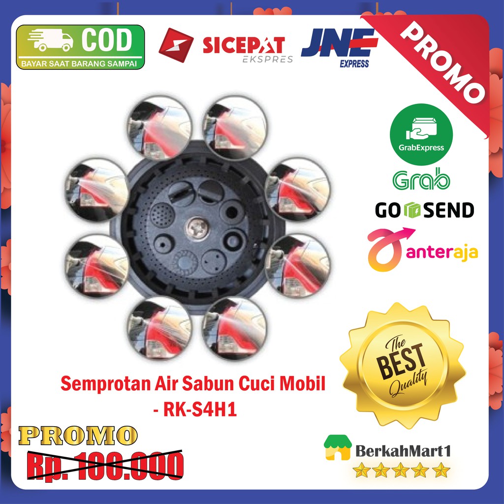 Semprotan Air Sabun Cuci Mobil/Motor Car Washer Foam Water Gun - Hijau