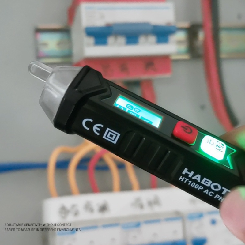 Btsg HT100P Detektor Tegangan Portable AC 3phase Indikator Non-contact NCV Pen-type Electroscope LCD Digital Votlage Tes