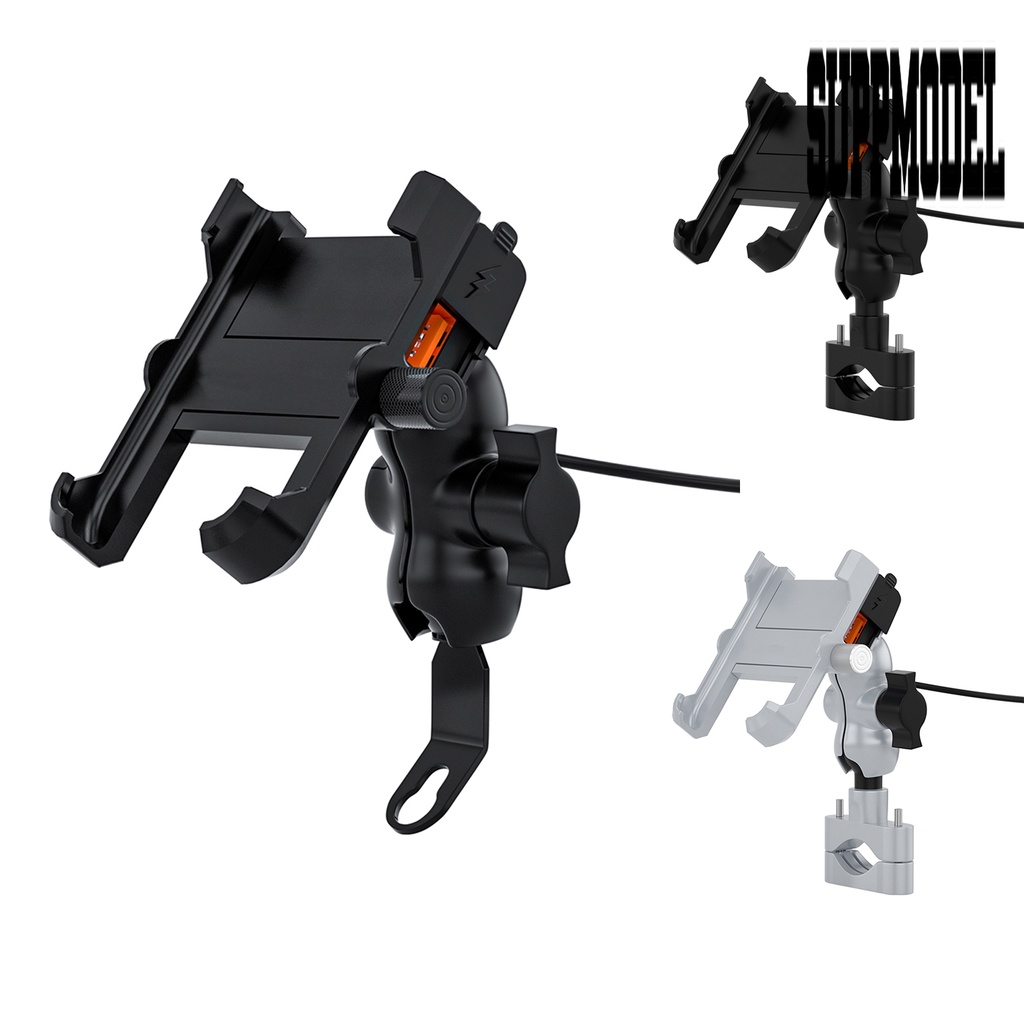 Bracket Dudukan Handphone Bahan Aluminum Alloy Anti Air Dengan Port Charger QC 3.0