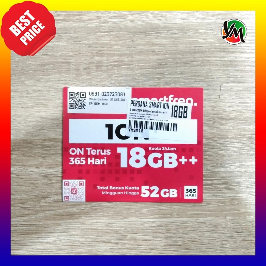 KARTU PERDANA KUOTA SMARTFREN ION 18GB 6 BULAN