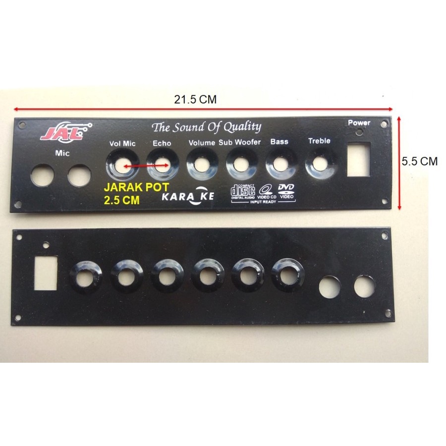 Panel kit speaker aktif active plat besi 2mic echo subwofer komplit