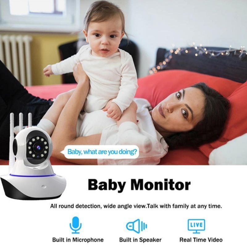 IP Cam Yoosee 3 Antena Camera Cctv 8.0MP WiFi Wireless HD 1080P Monitor Baby