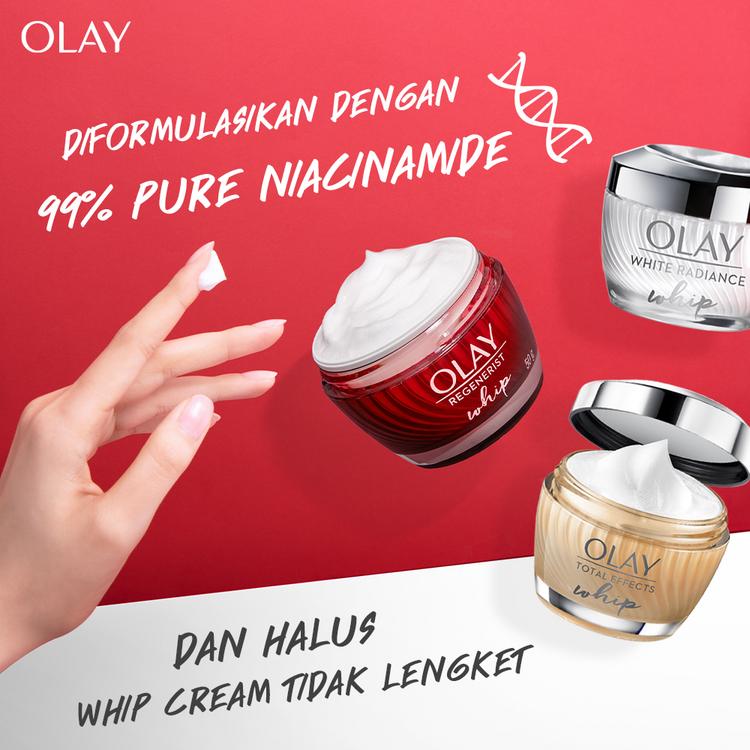 Olay Krim Pelembab White Radiance Whip Brightening Skincare 50g