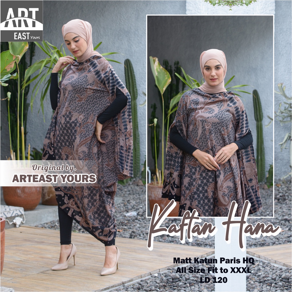 HANA Model Kaftan Paris Batik Solo Sragenan Handprint Jumbo Fit XL XXL Terbaru 2021 Ori Asli Bisa CO