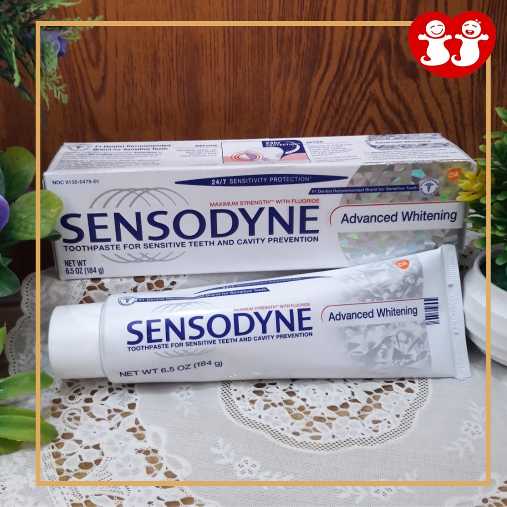 Sensodyne Advanced Whitening Toothpaste for Sensitive Teeth and Cavity Prevention 184gr