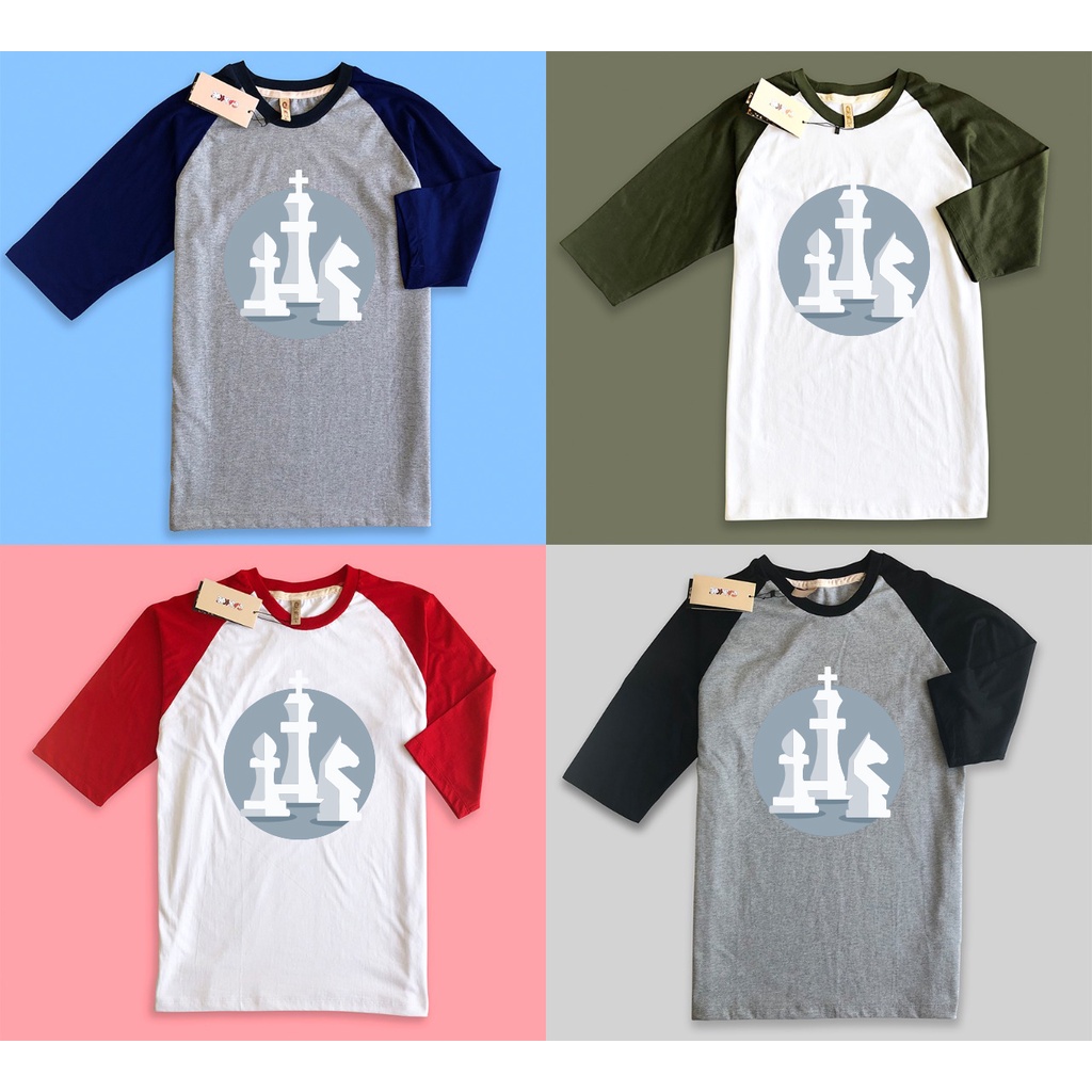 Kaos Raglan Bidak Catur Chess Logo