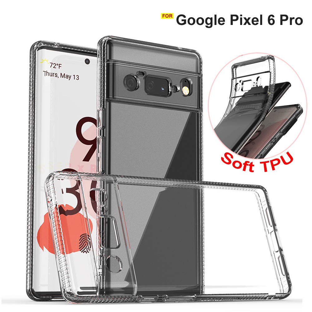 Case Bahan TPU Transparan Tahan Jatuh Tahan Banting Untuk Google Pixel 6 / 6 Pro