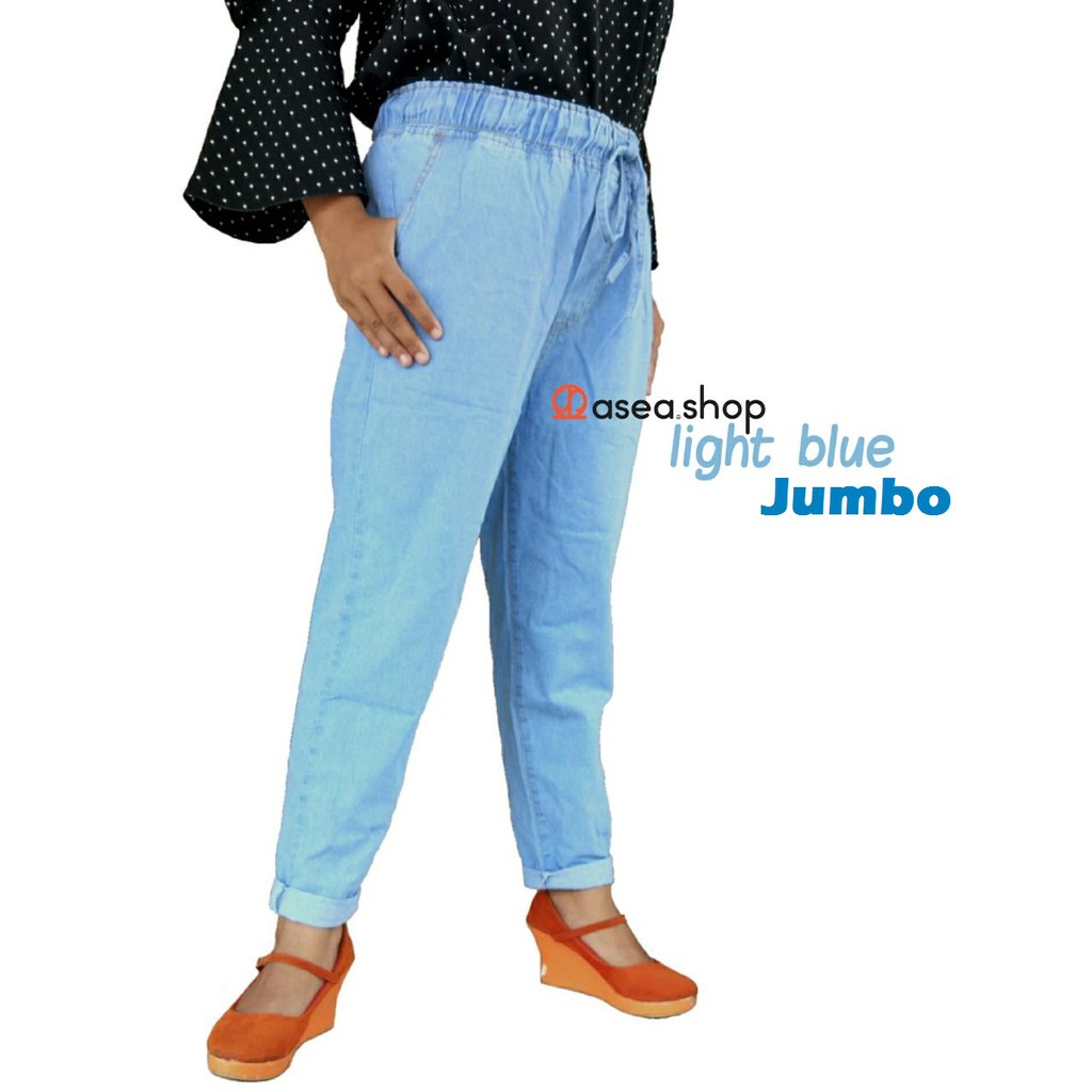 Jumbo boyfriend jeans / Celana baggy jeans polos