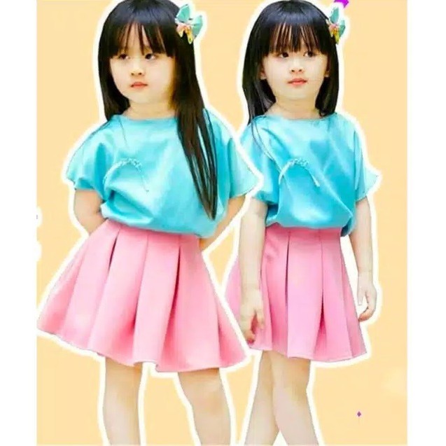 Rok Bubble Skirt Anak Perempuan All size 2-4 Tahun Scuba Premium Karet Pinggang Full