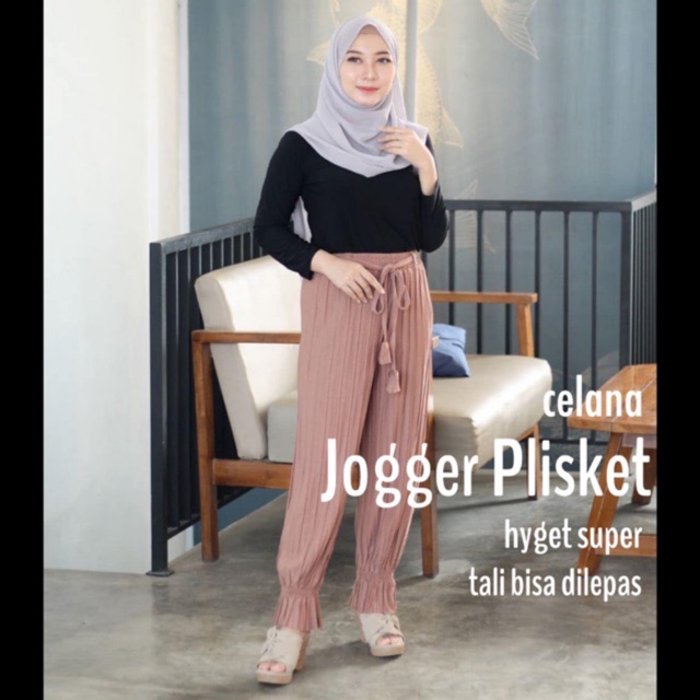 855 KULOT JOGGER PLISKET ALADIN TALI KERUT BAWAHPOLOS PANJANG TALI BELT MURAH GROSIR ABG HYGET