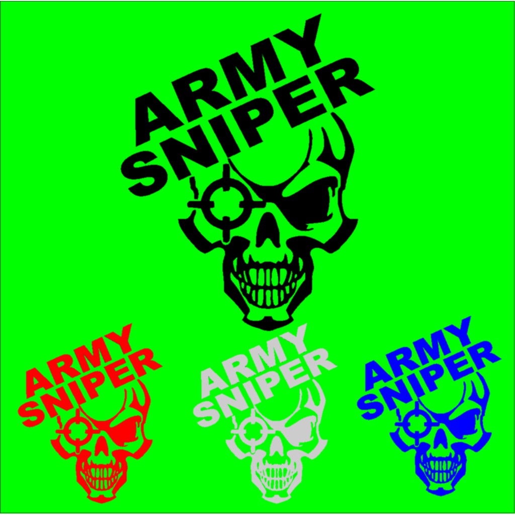 

Sticker Cutting Keren Motif Tengkorak Army Sniper