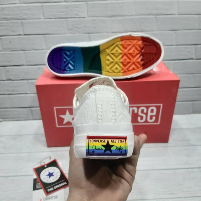 converse 70s low rainbow all white