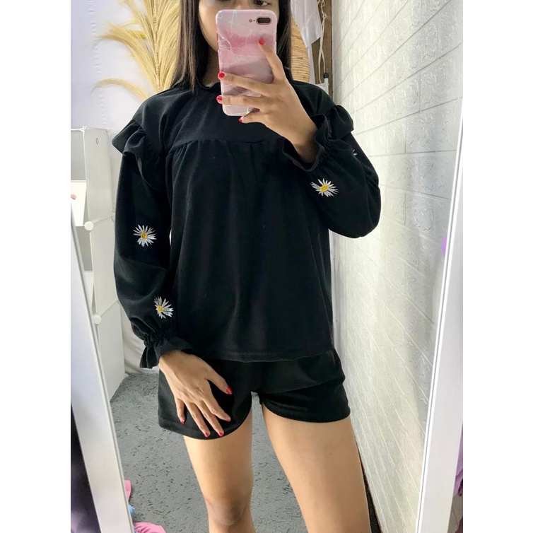 ilook | Ezra Daisy Blouse | Blouse Bordir Daisy | Bahan Creap - Fit to L-5