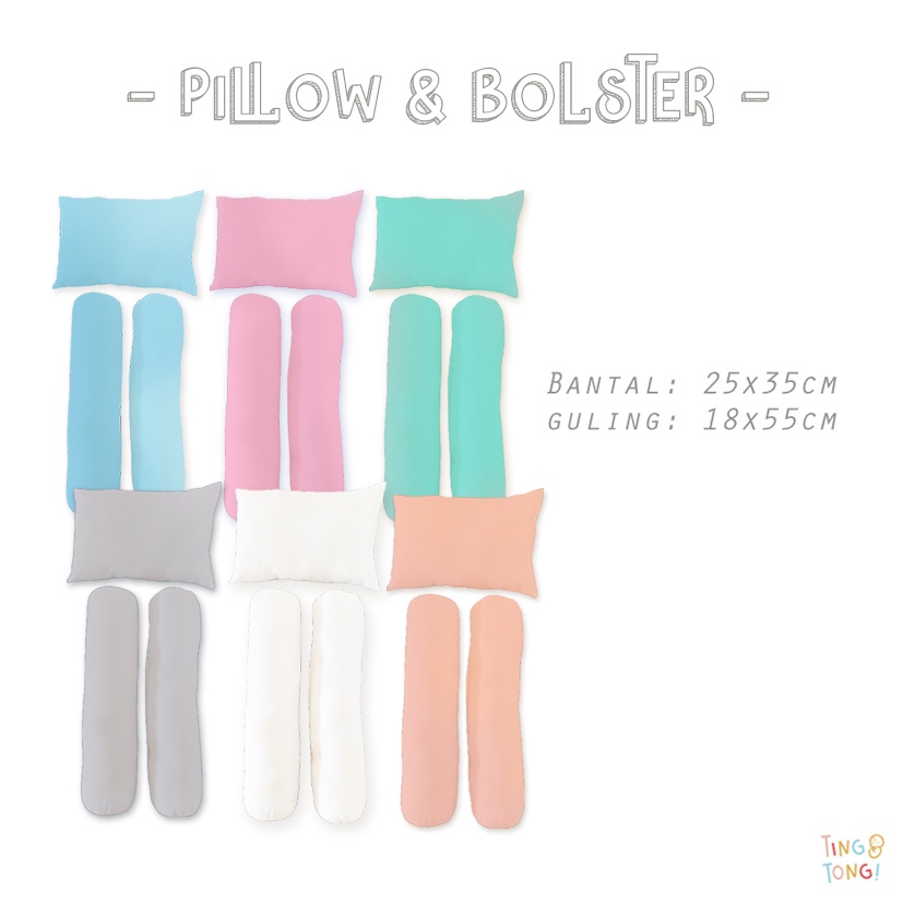 TINGTONG - Cover Sarung Bantal Guling Bayi - Pillow Bolster Cover - Polos